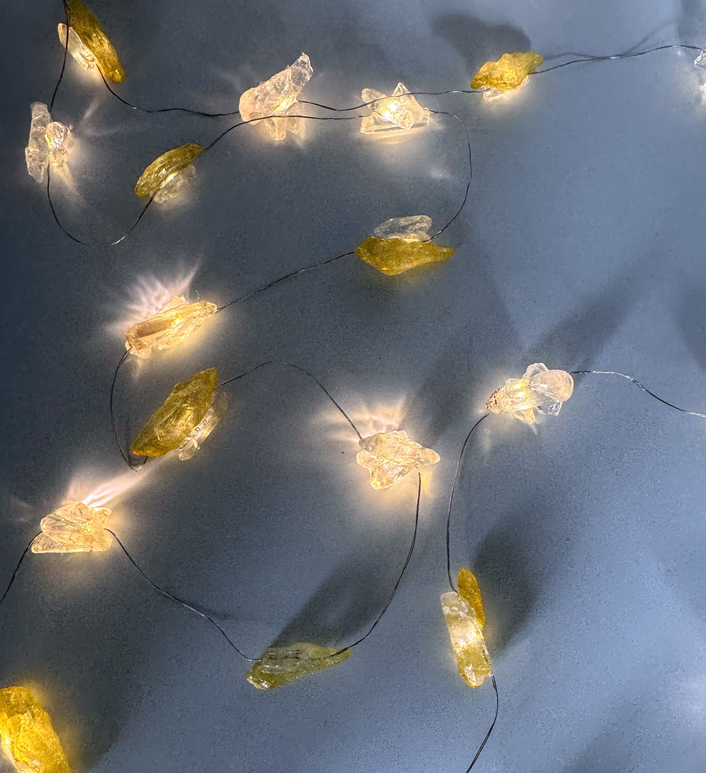 Crystal Fairy Lights Clear Quartz & Yellow Aura Quartz 3M