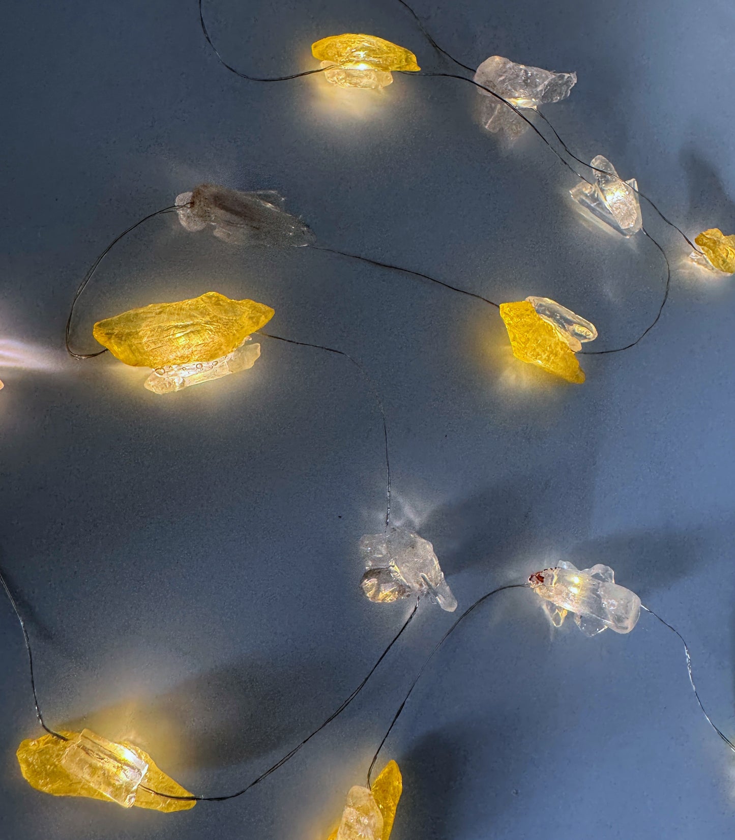 Crystal Fairy Lights Clear Quartz & Yellow Aura Quartz 3M