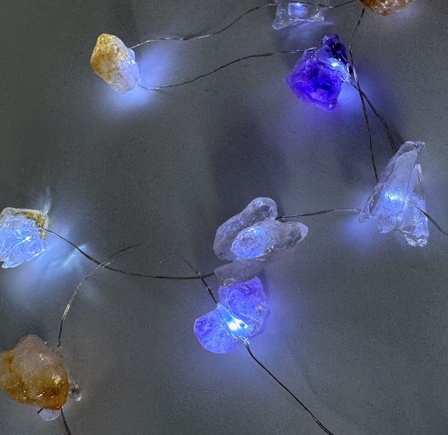 Crystal Fairy Lights Amethyst Citrine & Clear Quartz 3M