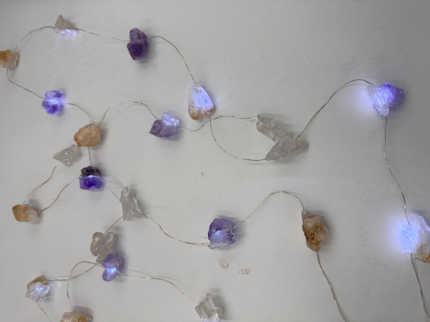 Crystal Fairy Lights Amethyst Citrine & Clear Quartz 3M