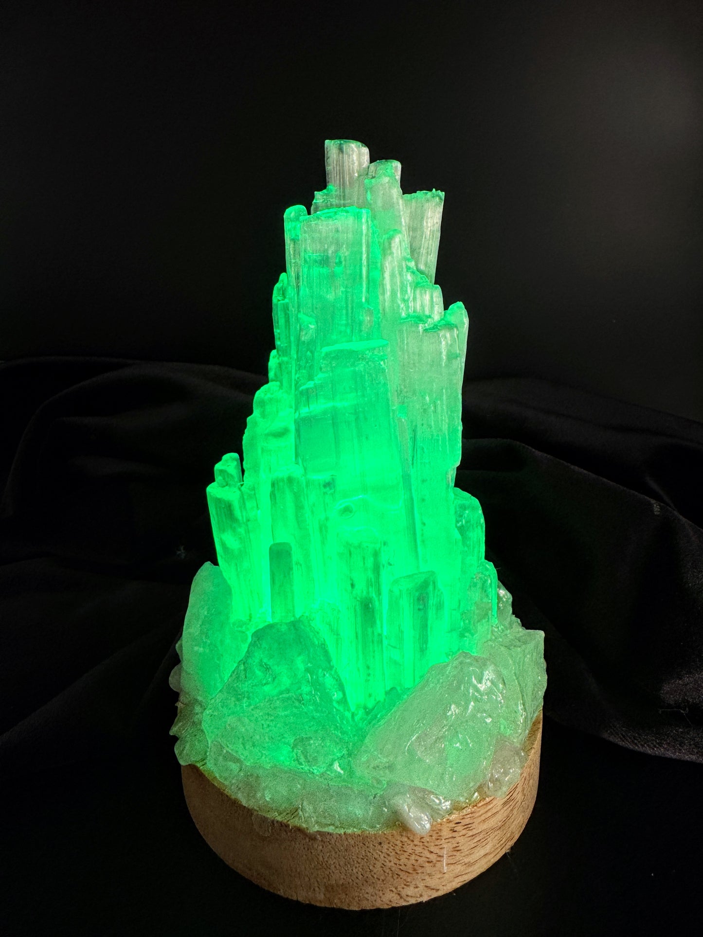 Rainbow Selenite Lamp (10cm base) 1