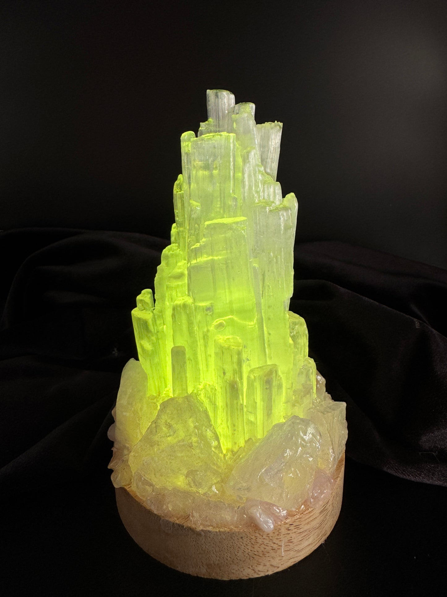 Rainbow Selenite Lamp (10cm base) 1