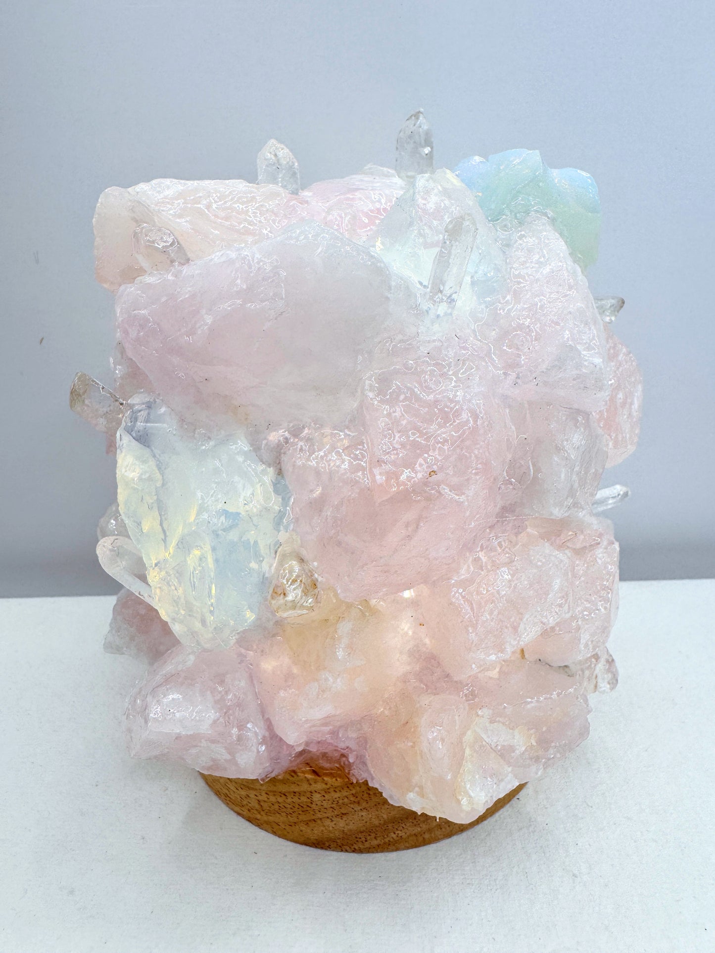 Rose Quartz/Opalite Dome Lamp