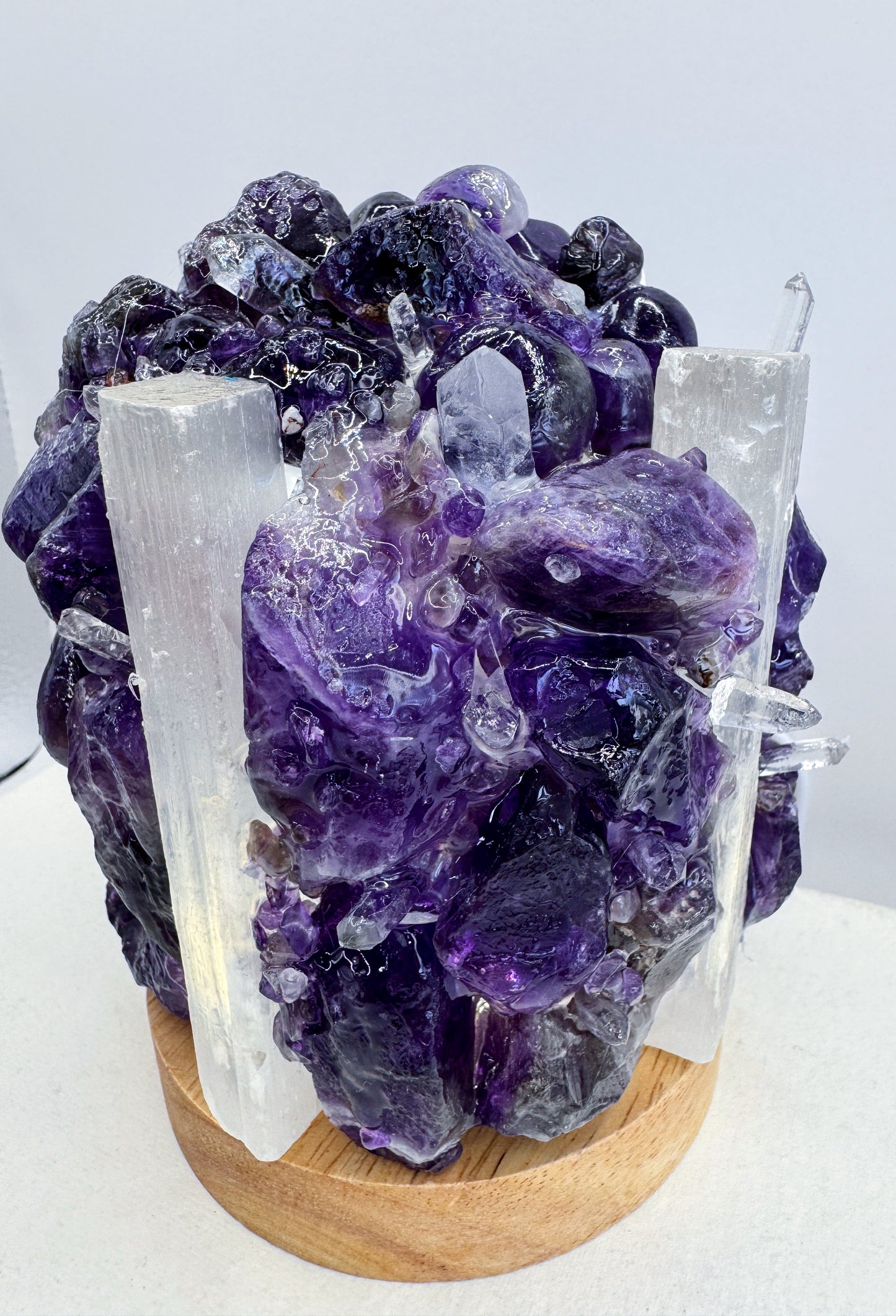 Amethyst/Selenite Dome Lamp