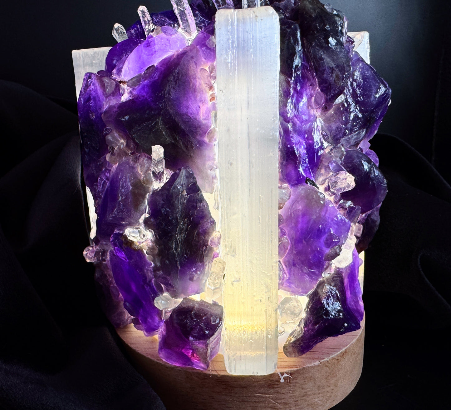 Amethyst/Selenite Dome Lamp
