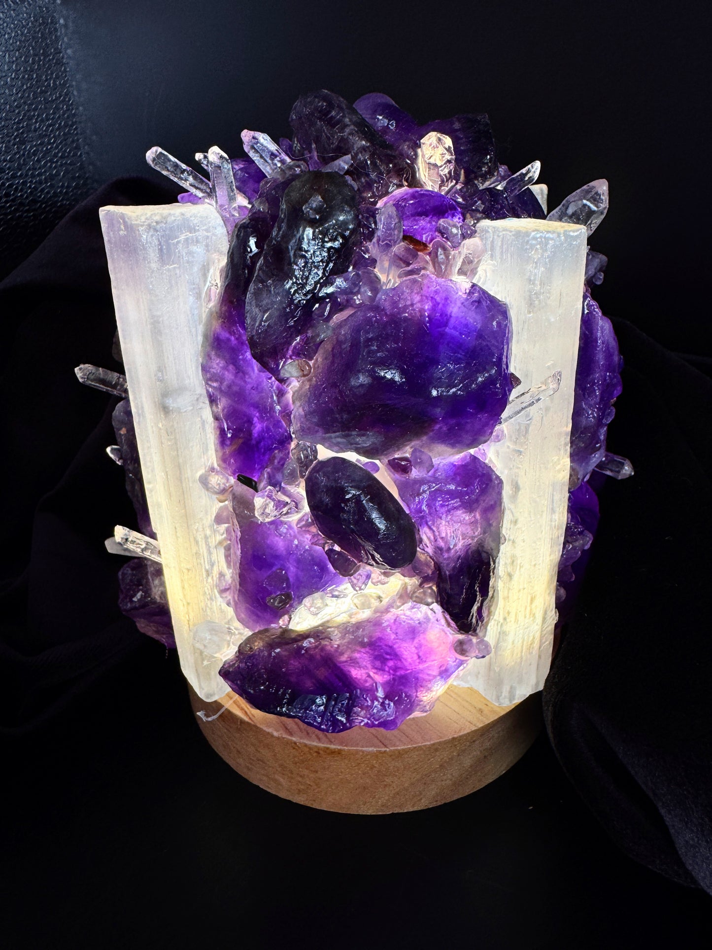 Amethyst/Selenite Dome Lamp