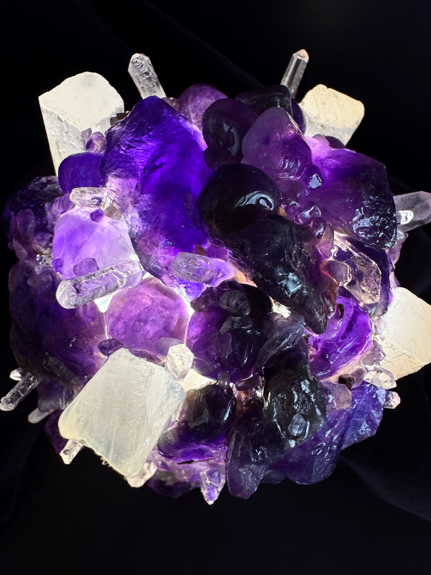 Amethyst/Selenite Dome Lamp