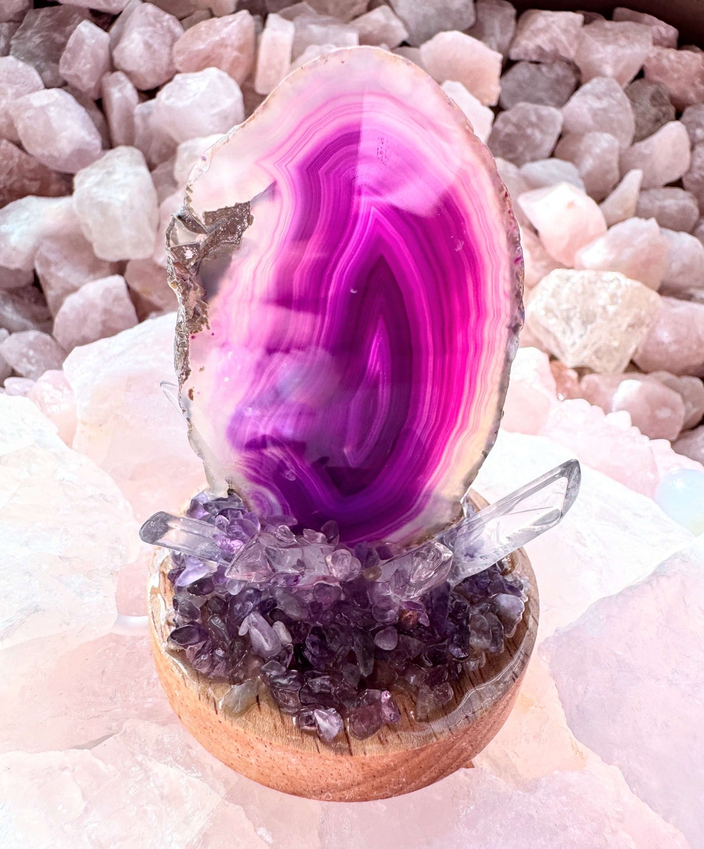 Crystal Lamp Purple Agate Cluster Lamp /SM