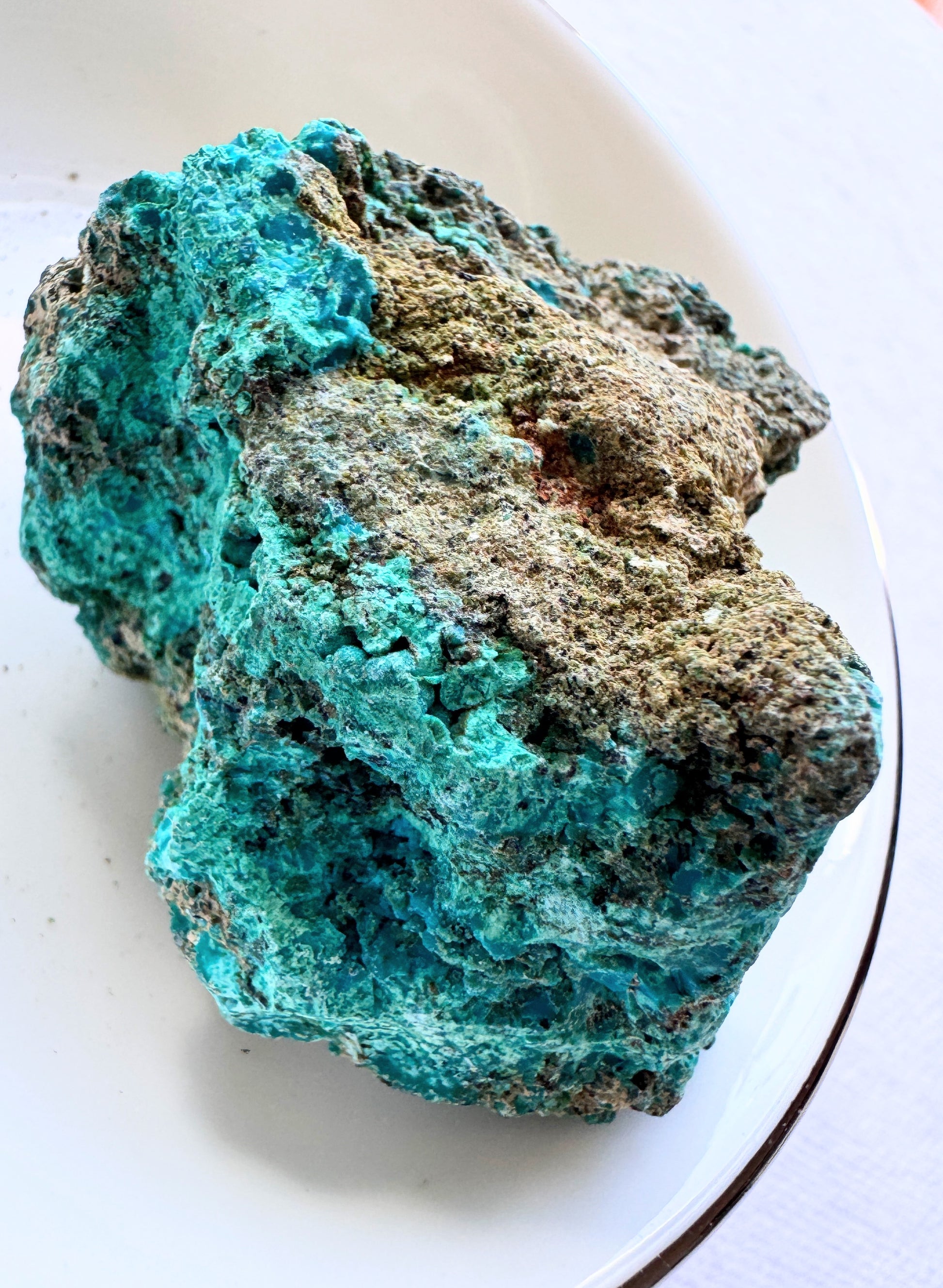 Rough Chrysocolla Specimens showcasing vibrant turquoise hues and unique textured matrix.
