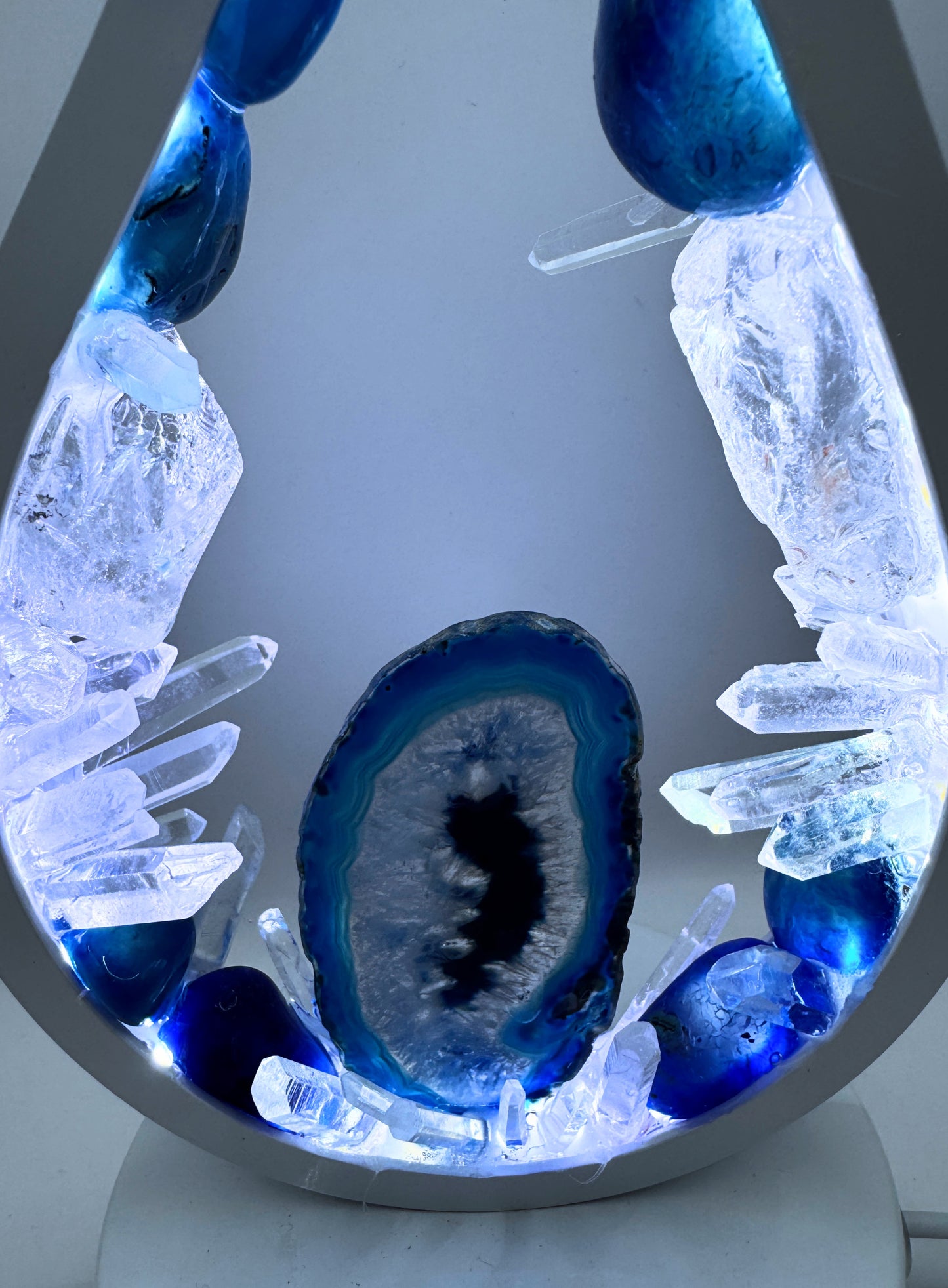 Blue Agate Flame Crystal Lamp.