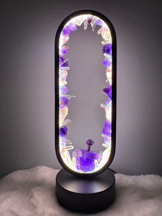 Amethyst Rose Quartz & clear Quartz Lamp.