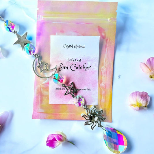 Iridescent Sun Moon & Stars Suncatcher  #2
