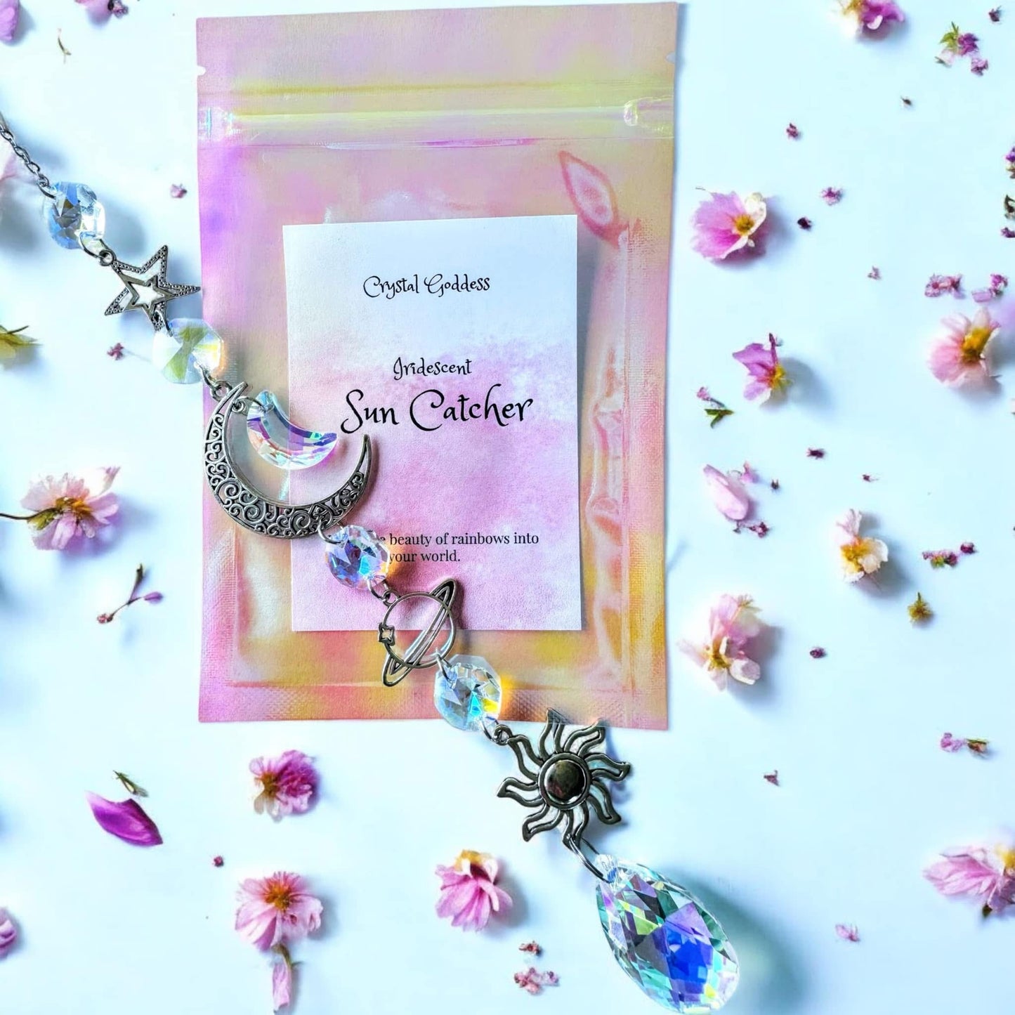 Iridescent Sun Moon &  Stars Suncatcher