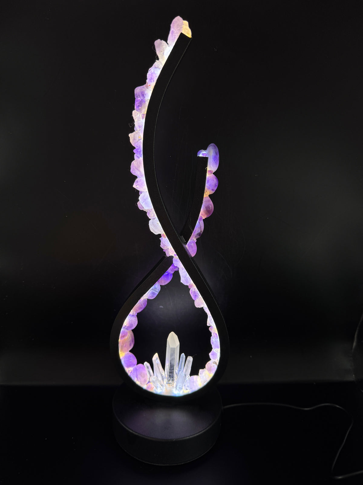 Crystal flame lamp “Amethyt Flowers”