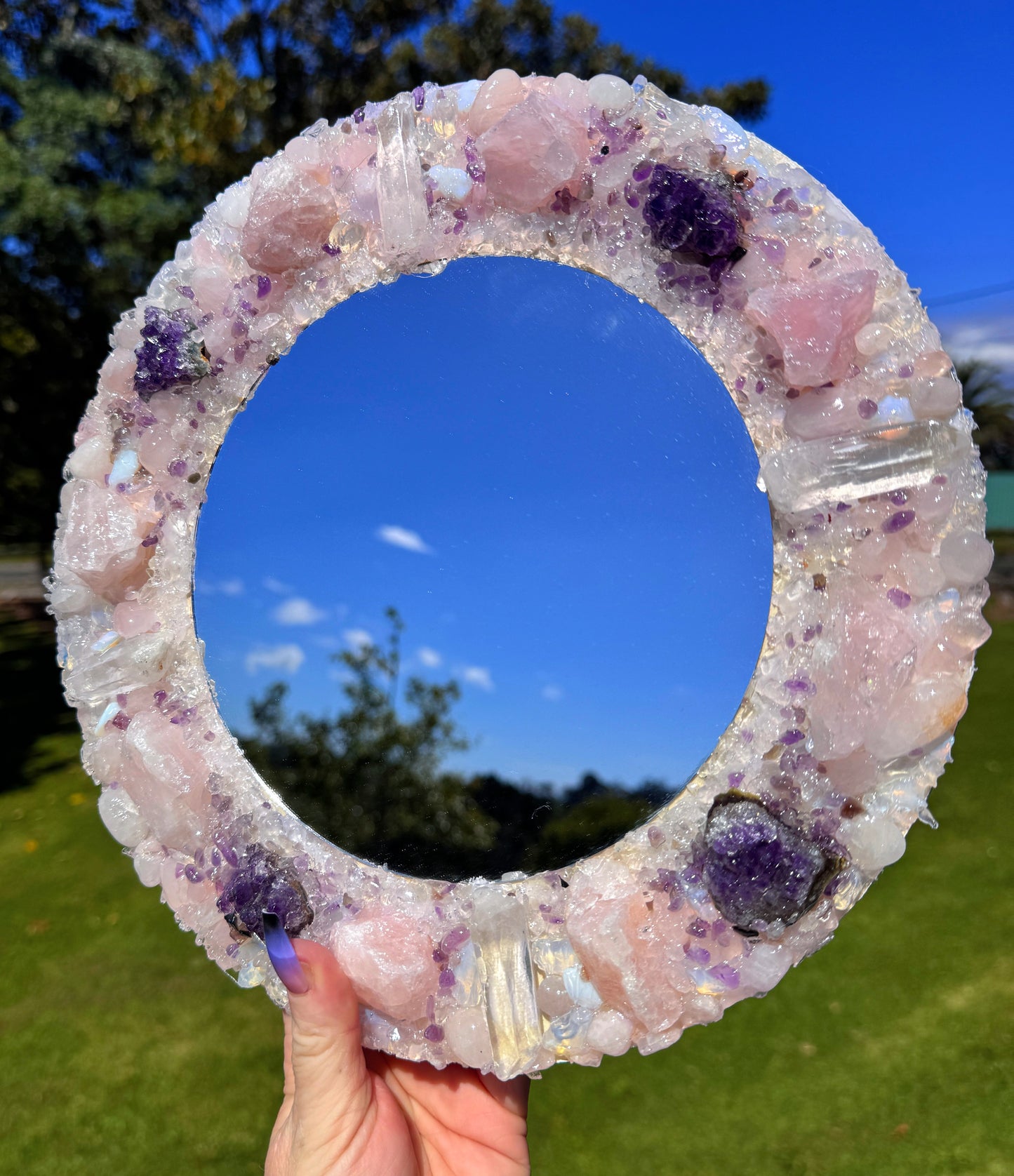 Crystal Mirror “Angel Bloom” 28cm