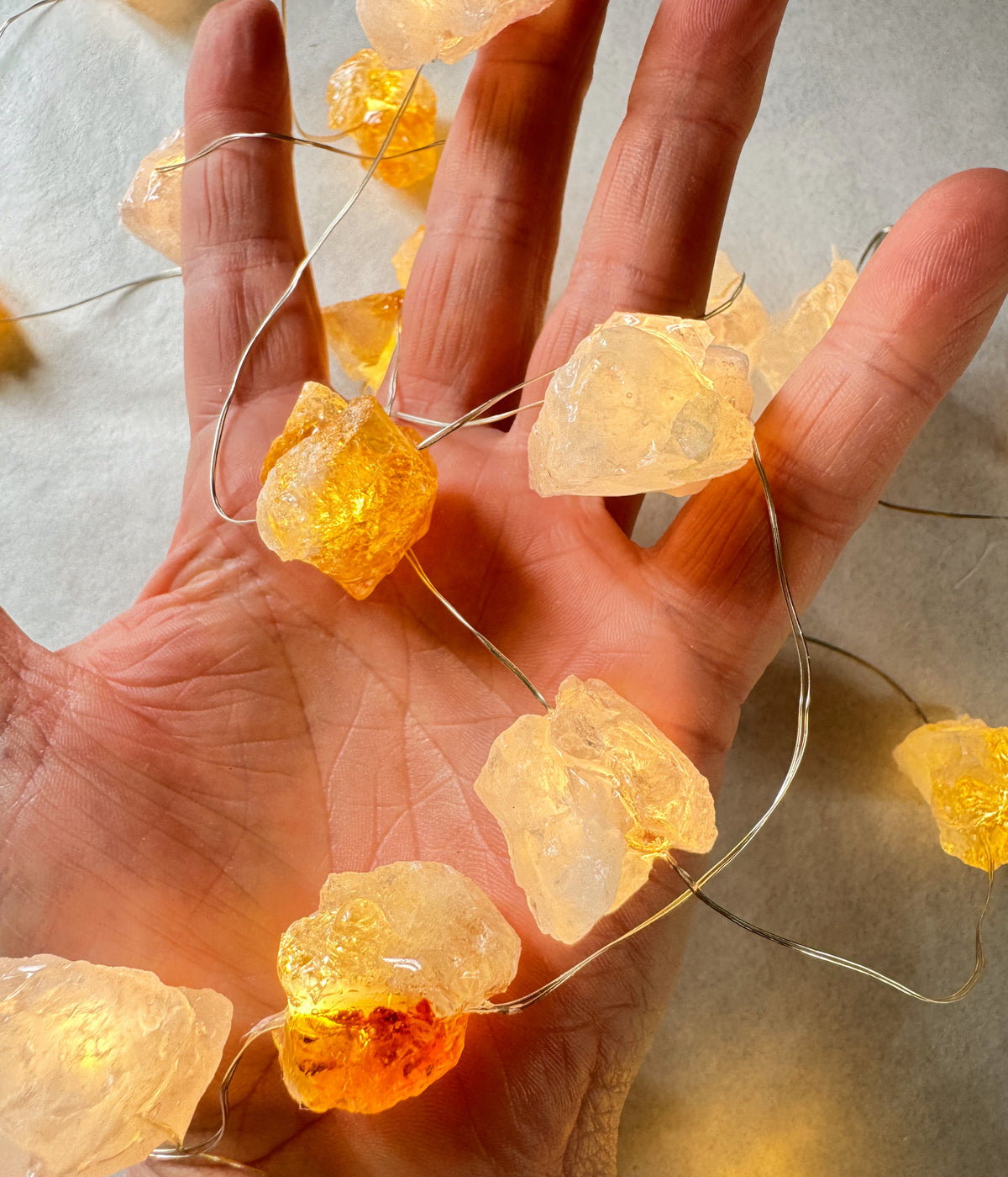 Crystal fairy lights (warm) Rose Quartz & Citrine 2M