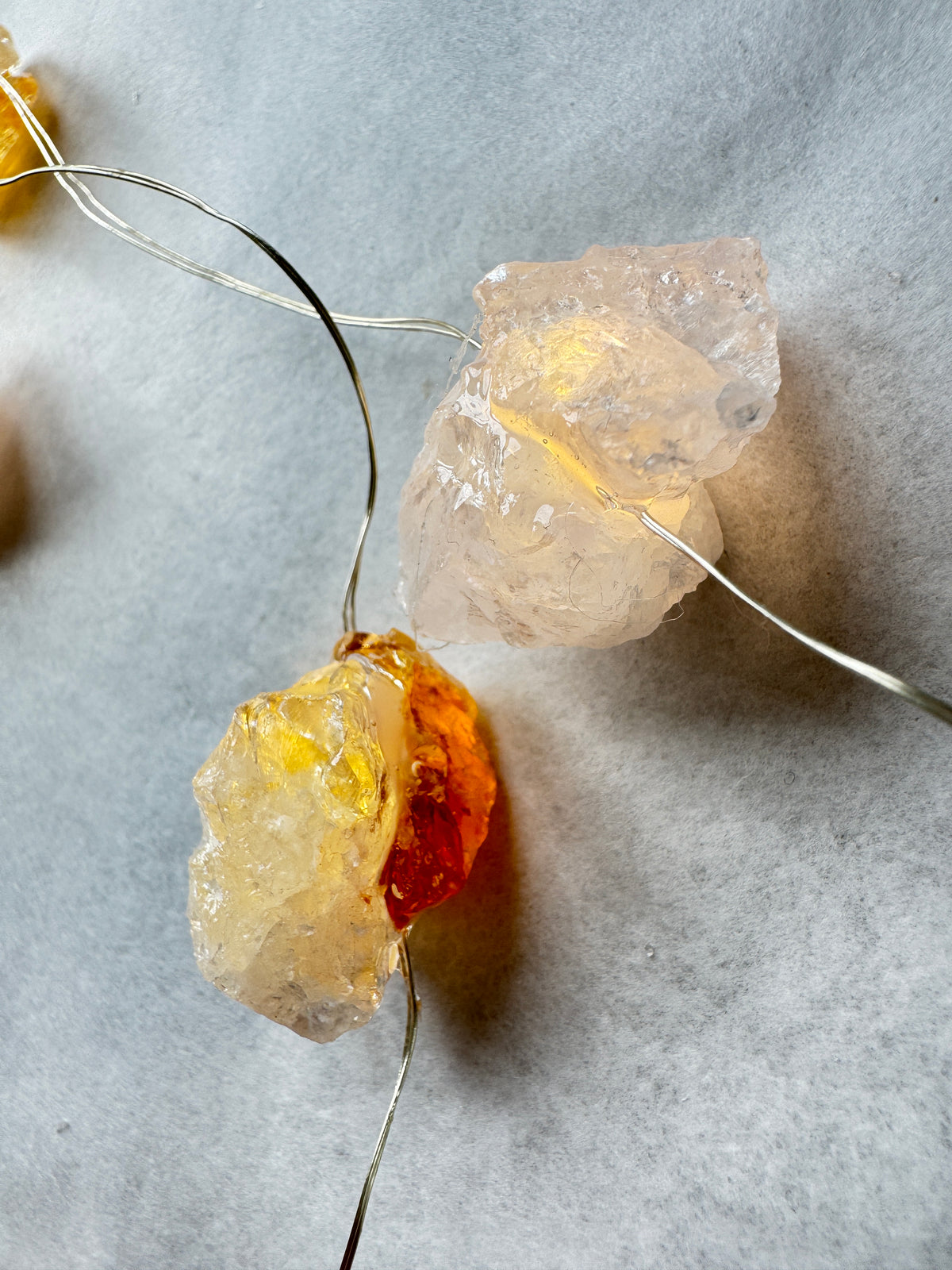 Crystal fairy lights (warm) Rose Quartz & Citrine 2M
