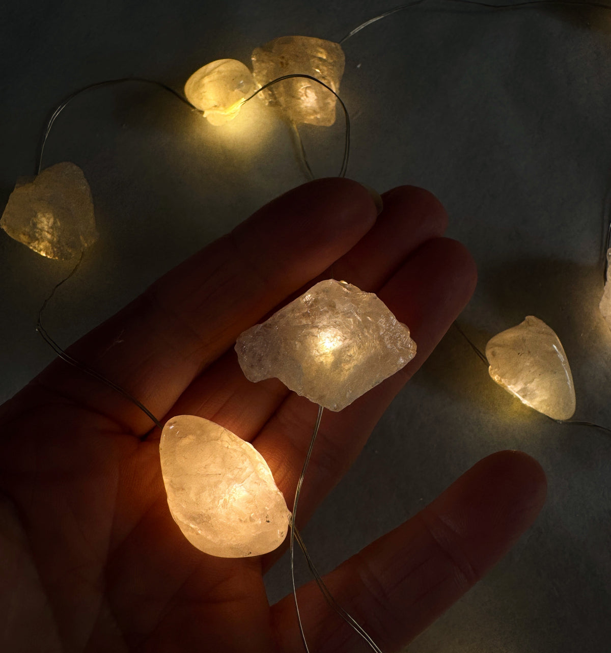 Crystal Fairy Lights (flashing)Rose Quartz 2M Warm