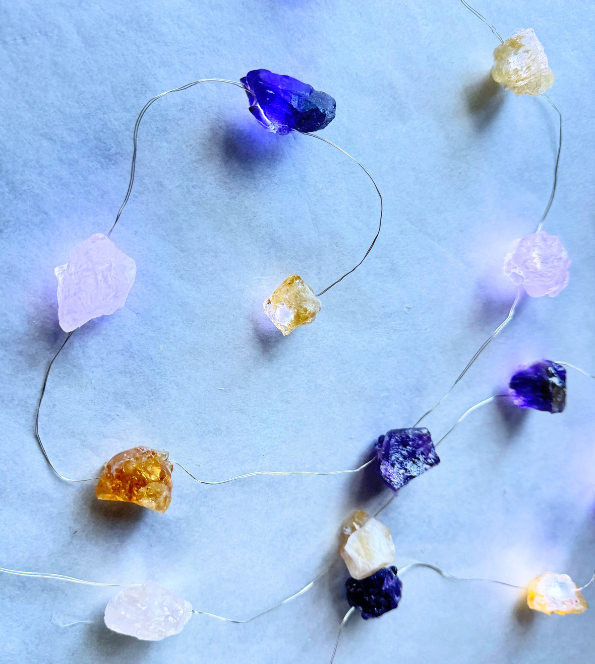 Crystal Fairy Lights (cool flashing) Amethyst Citrine & Rose Quartz.