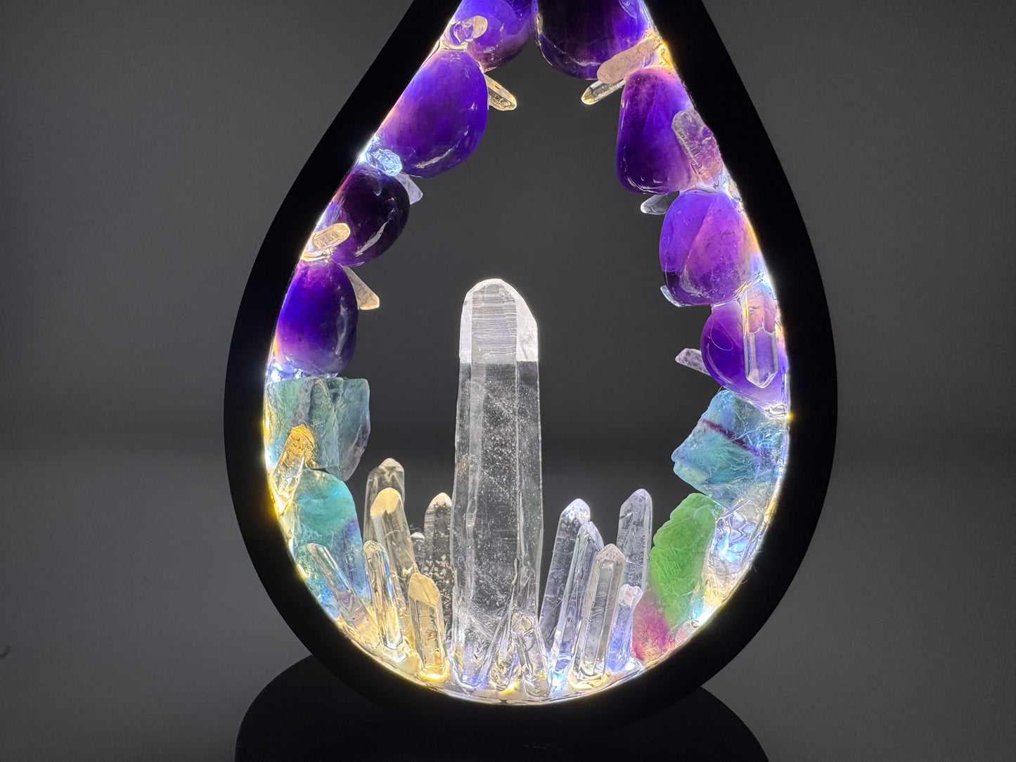 Crystal Lamp “ Fluorite Flame”