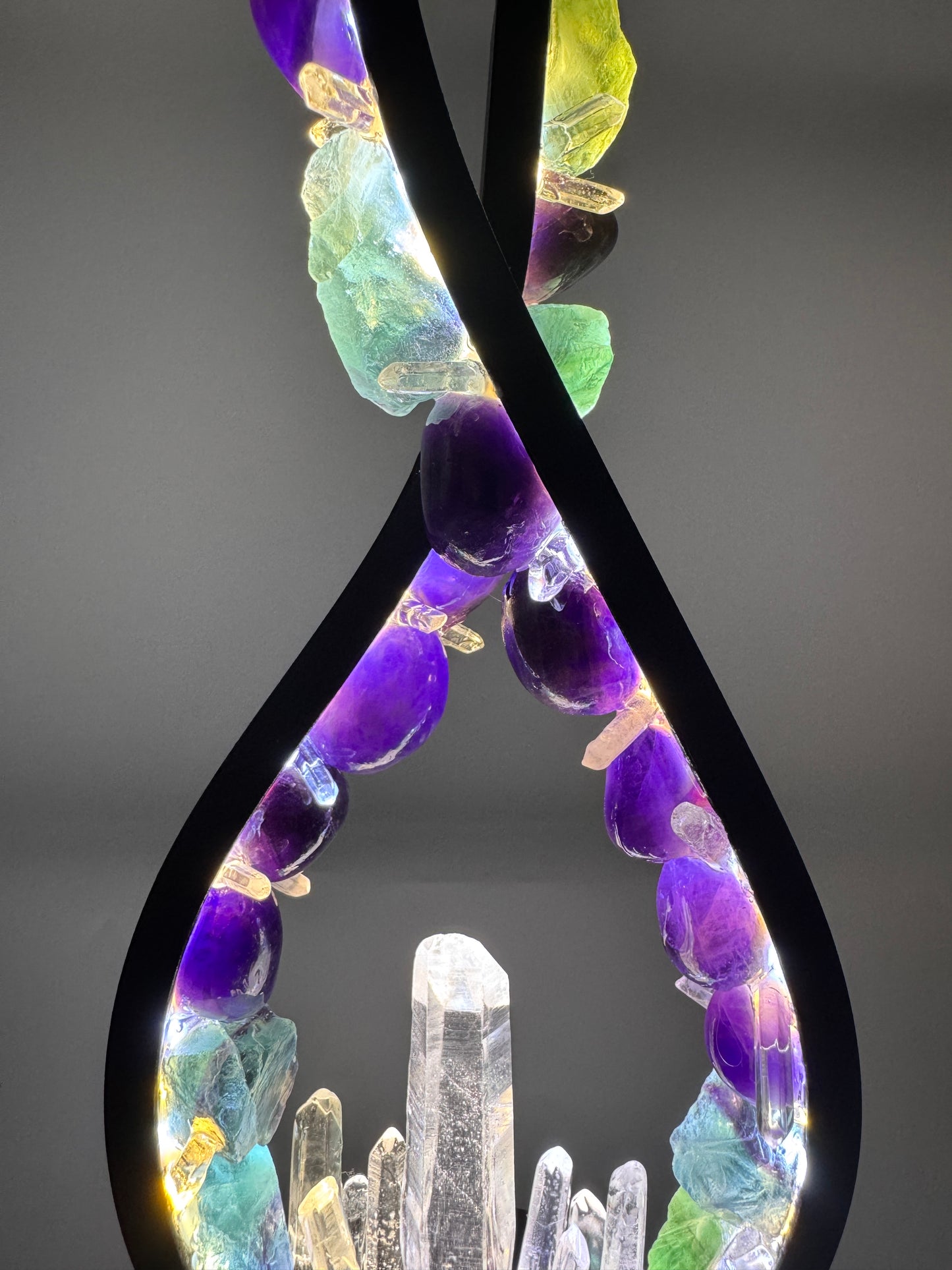 Crystal Lamp “ Fluorite Flame”