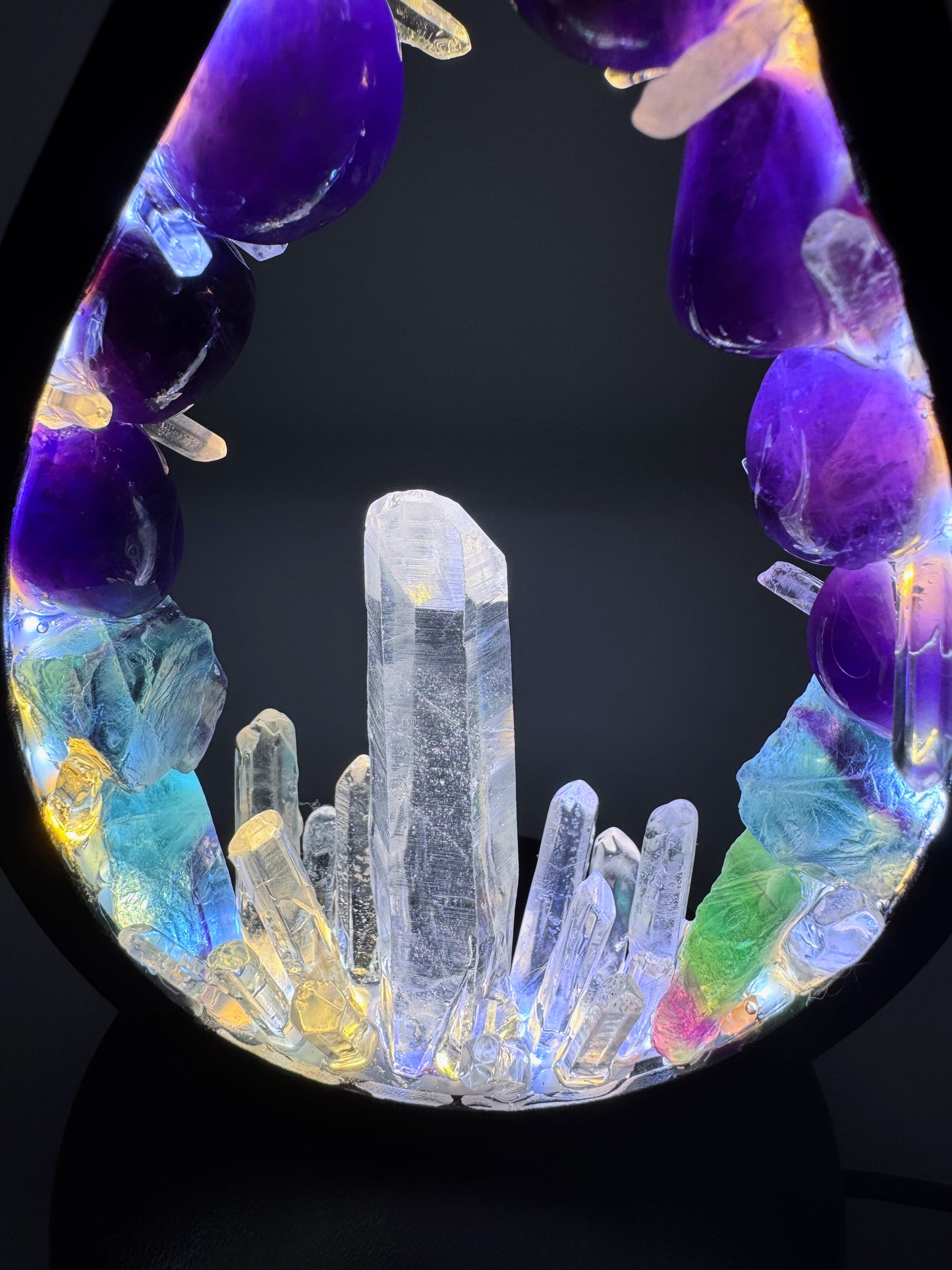 Crystal Lamp “ Fluorite Flame”