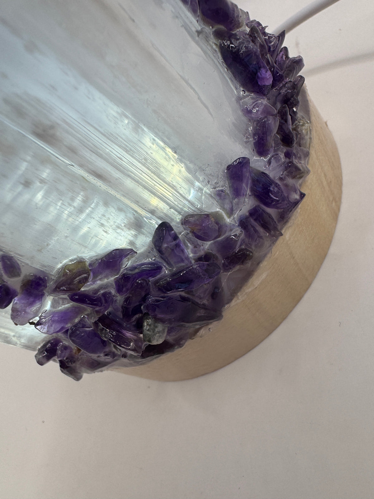Selenite Lamp Amethyst Large  #1