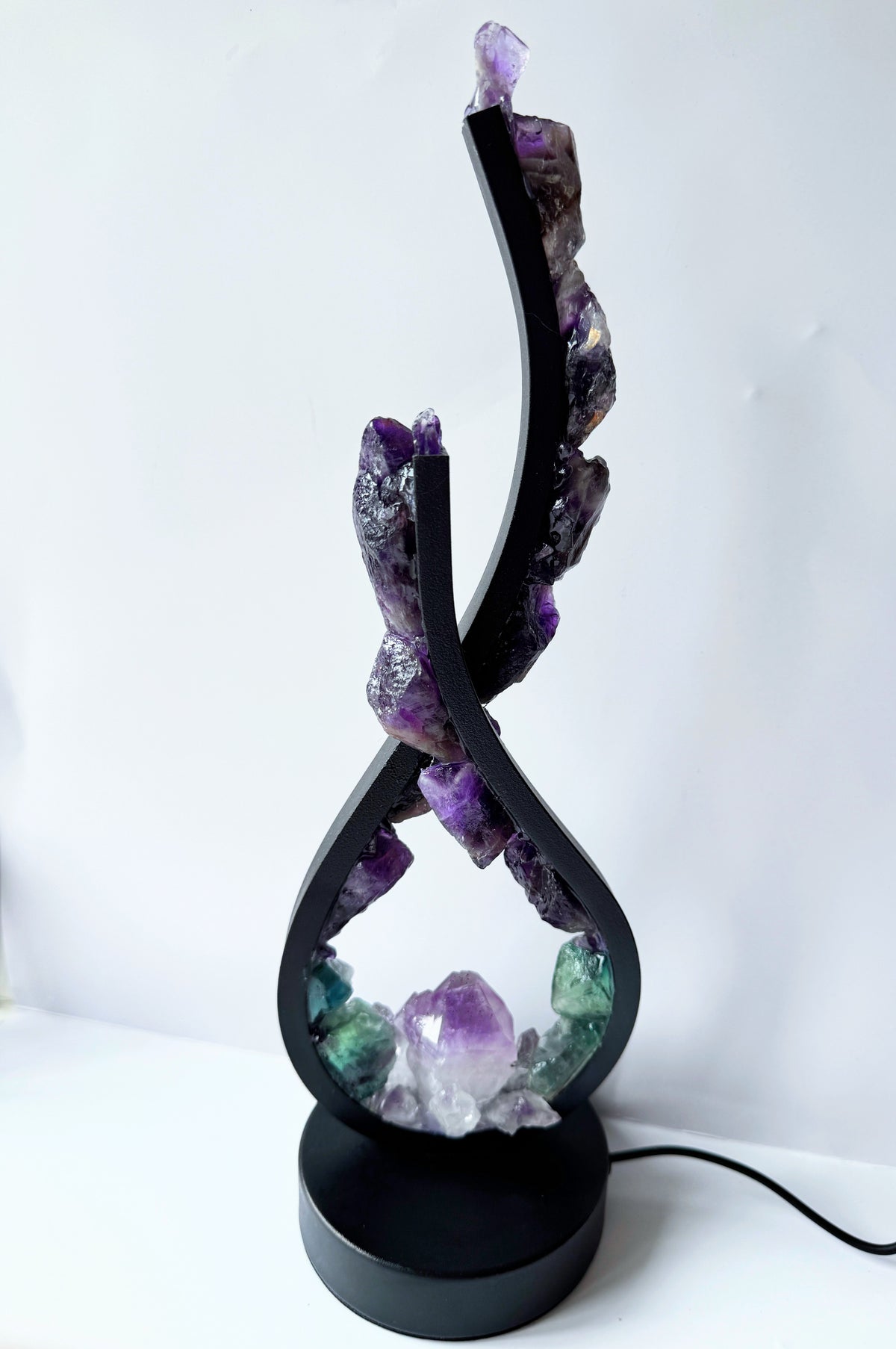 Fluorite Flame Crystal Lamp.
