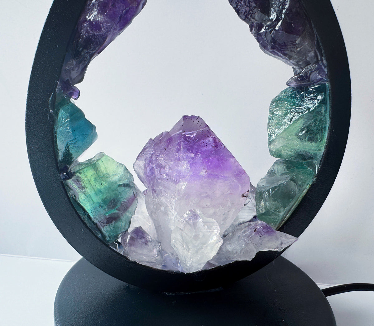 Fluorite Flame Crystal Lamp.