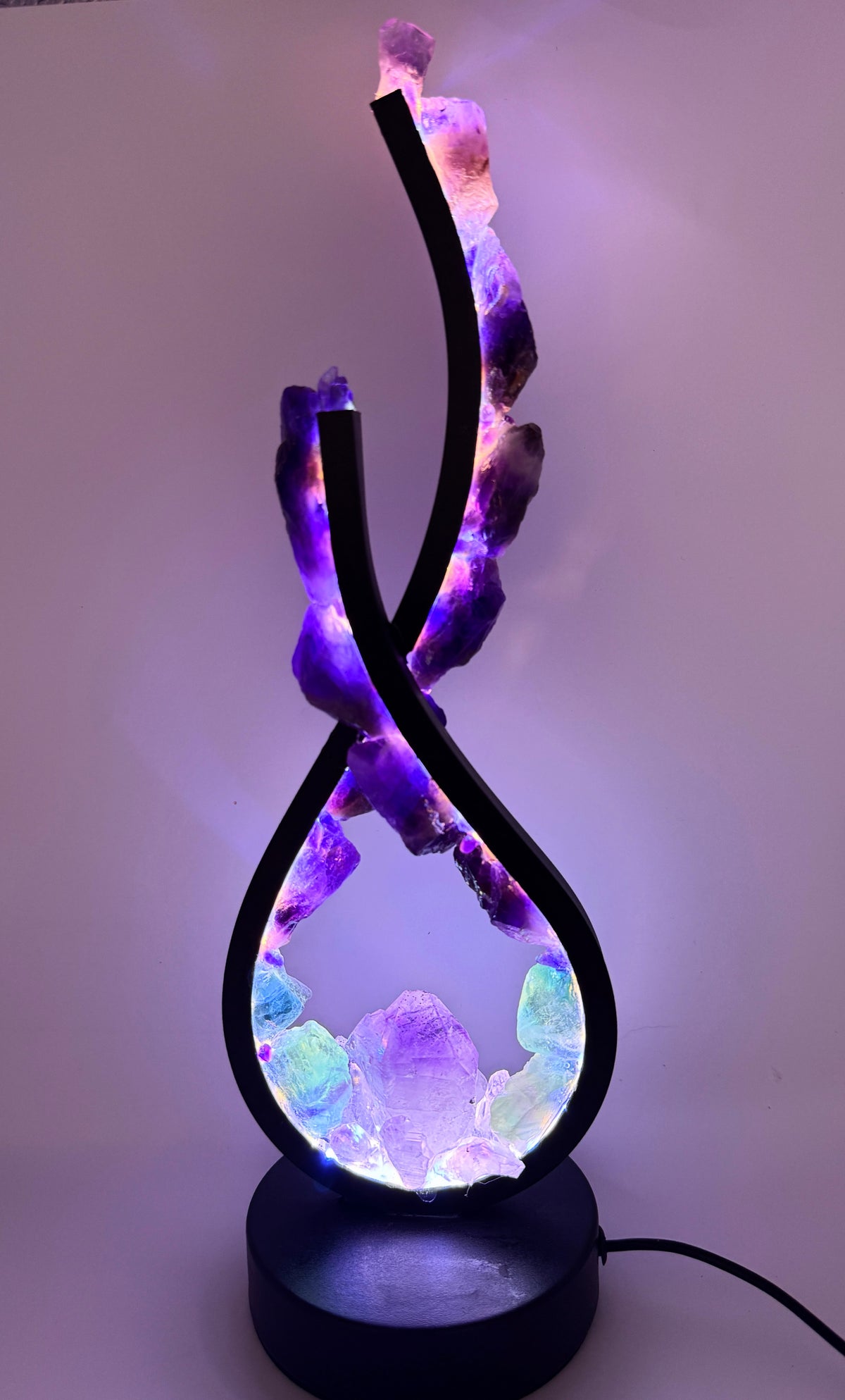 Fluorite Flame Crystal Lamp.