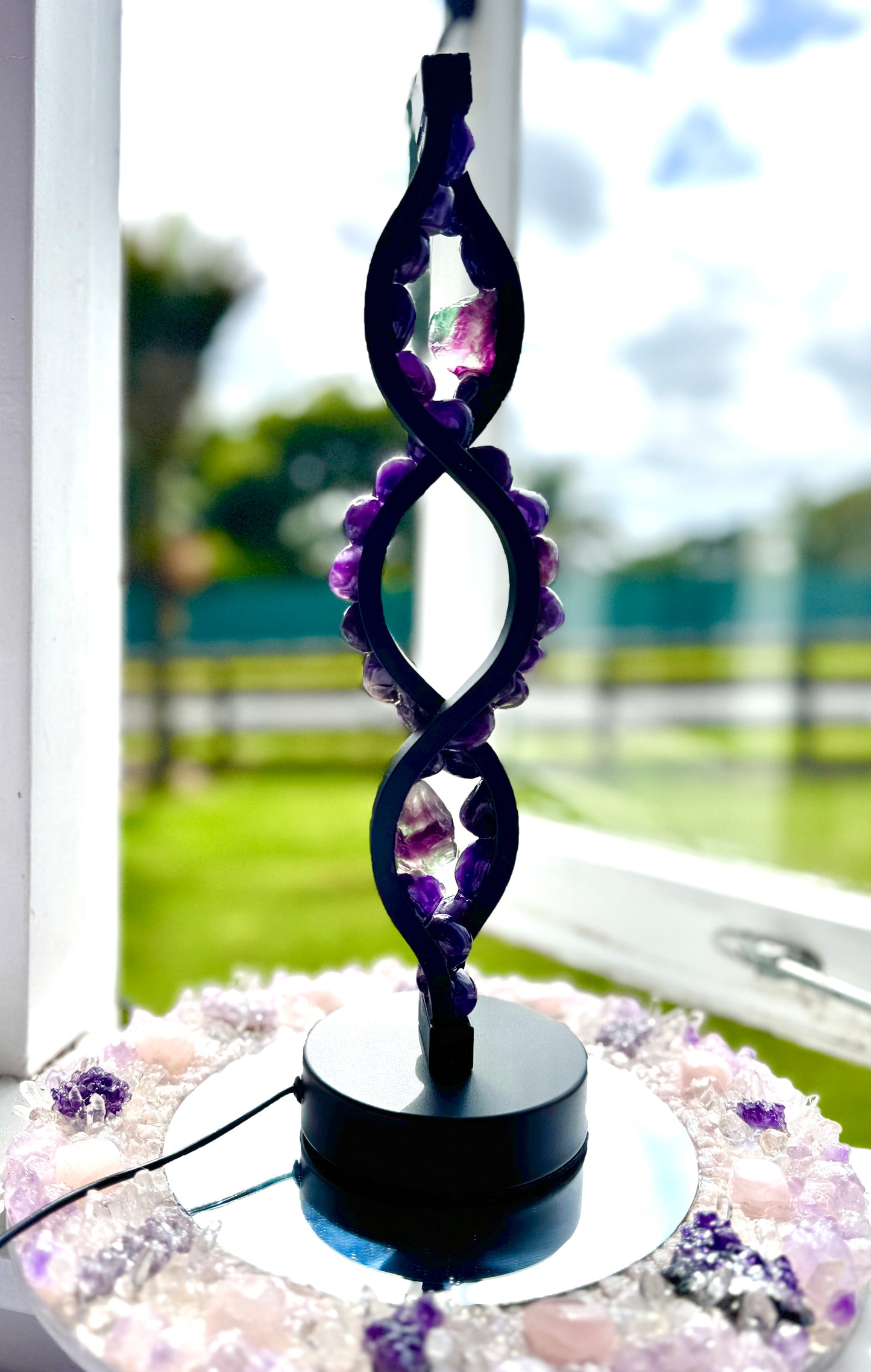 Lunar Spiral Twist Crystal Lamp