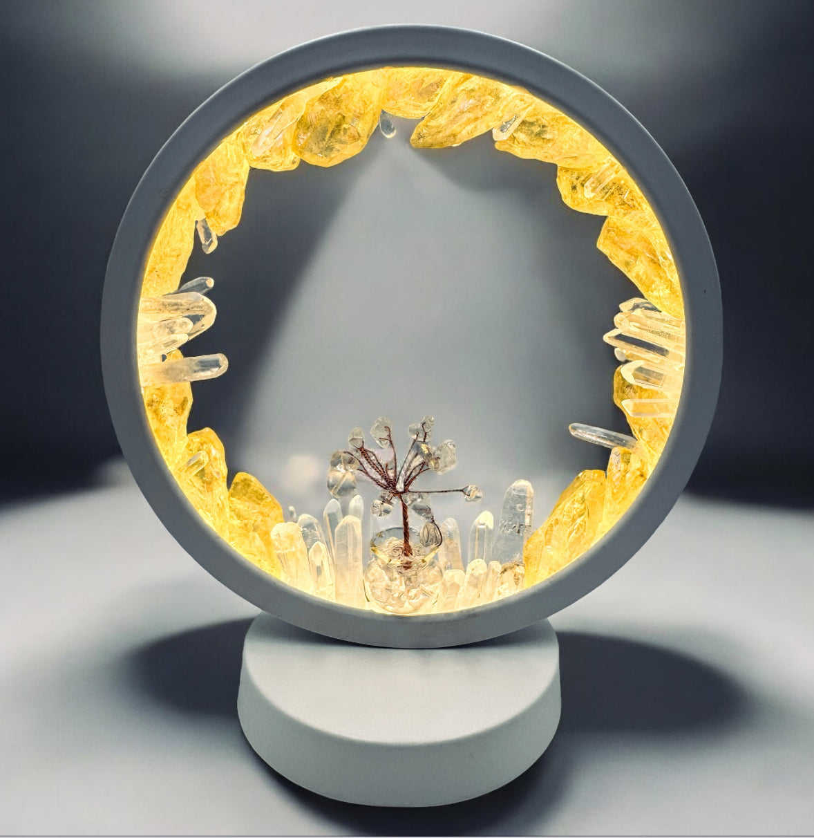 Crystal Lamp “Aura Sun Fire” ( warm light)