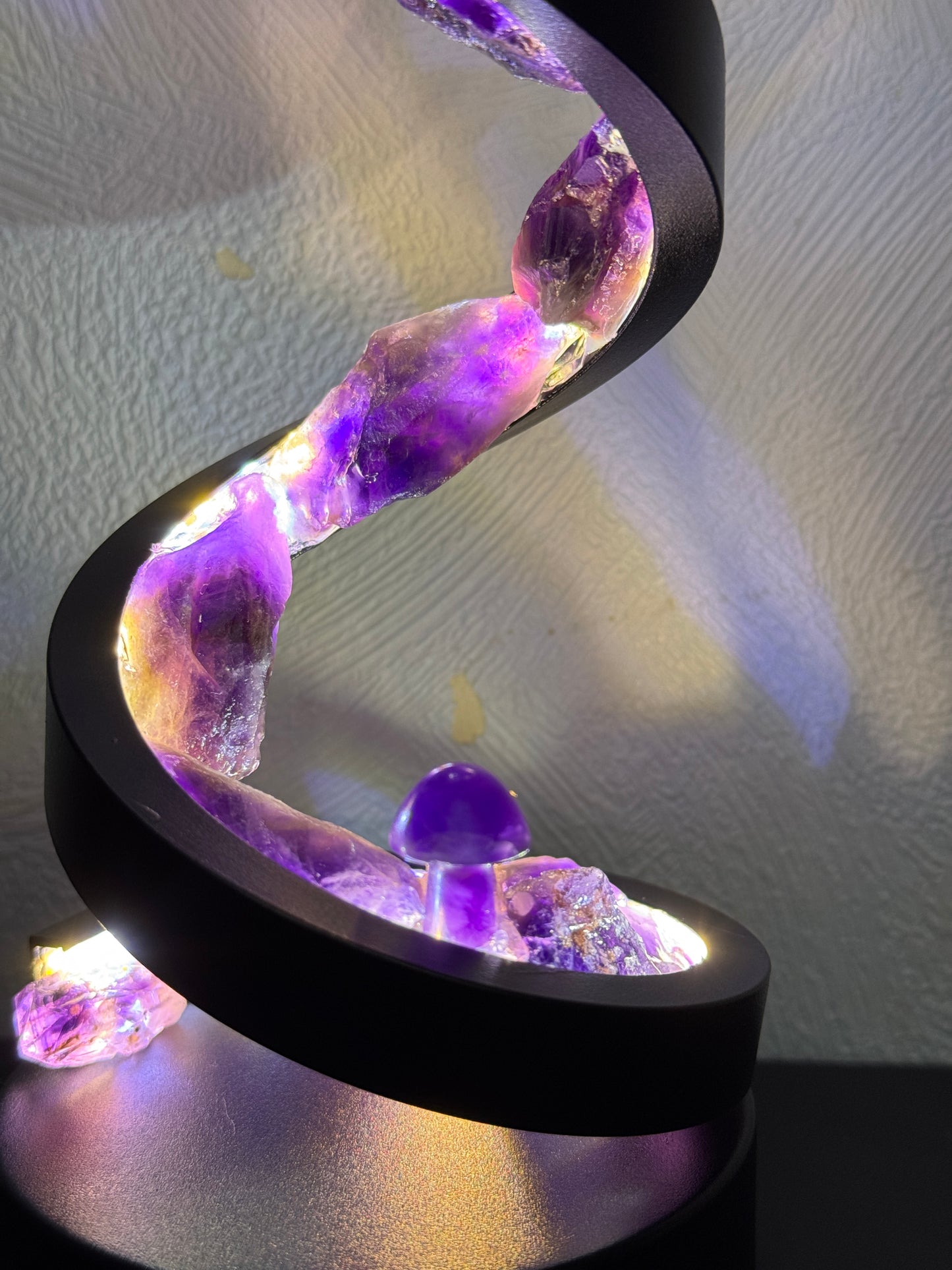 Moonlight Amethyst Spiral Crystal Lamp