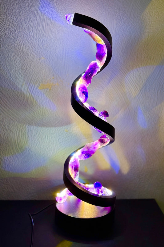 Moonlight Amethyst Spiral Crystal Lamp