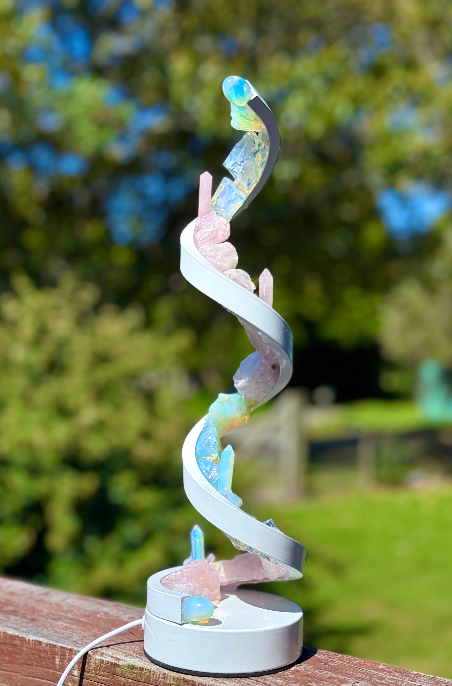 “Loves Whisper” Spiral Crystal Lamp