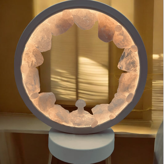 White Rose Quartz Mushroom Portal Lamp