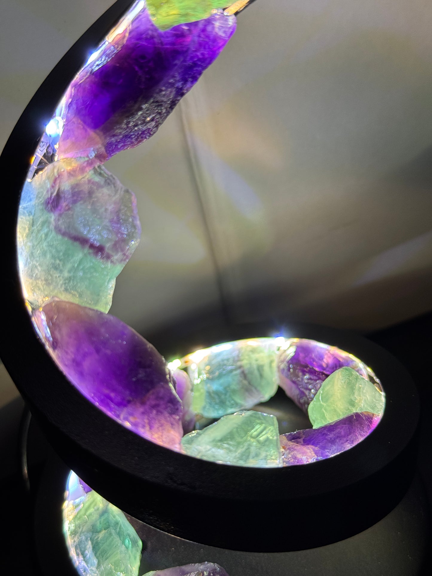 “Fluorite Whisper” Spiral Crystal Lamp
