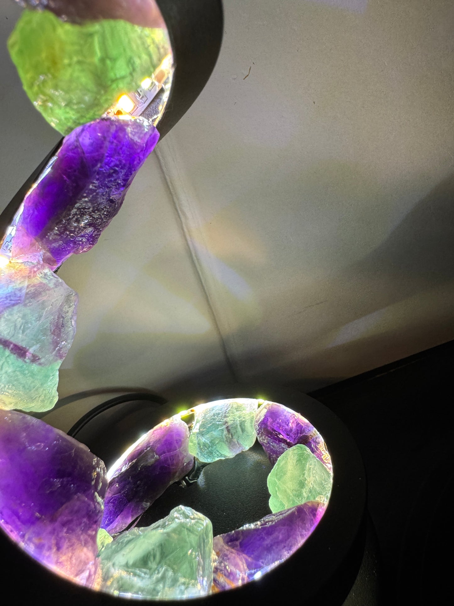 “Fluorite Whisper” Spiral Crystal Lamp