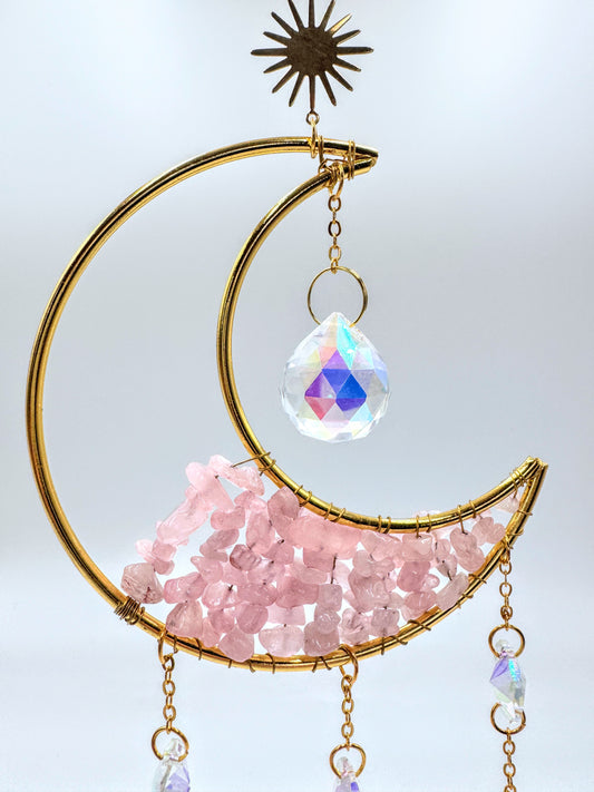 Crescent Moon Crystal Chip Sun Catchers