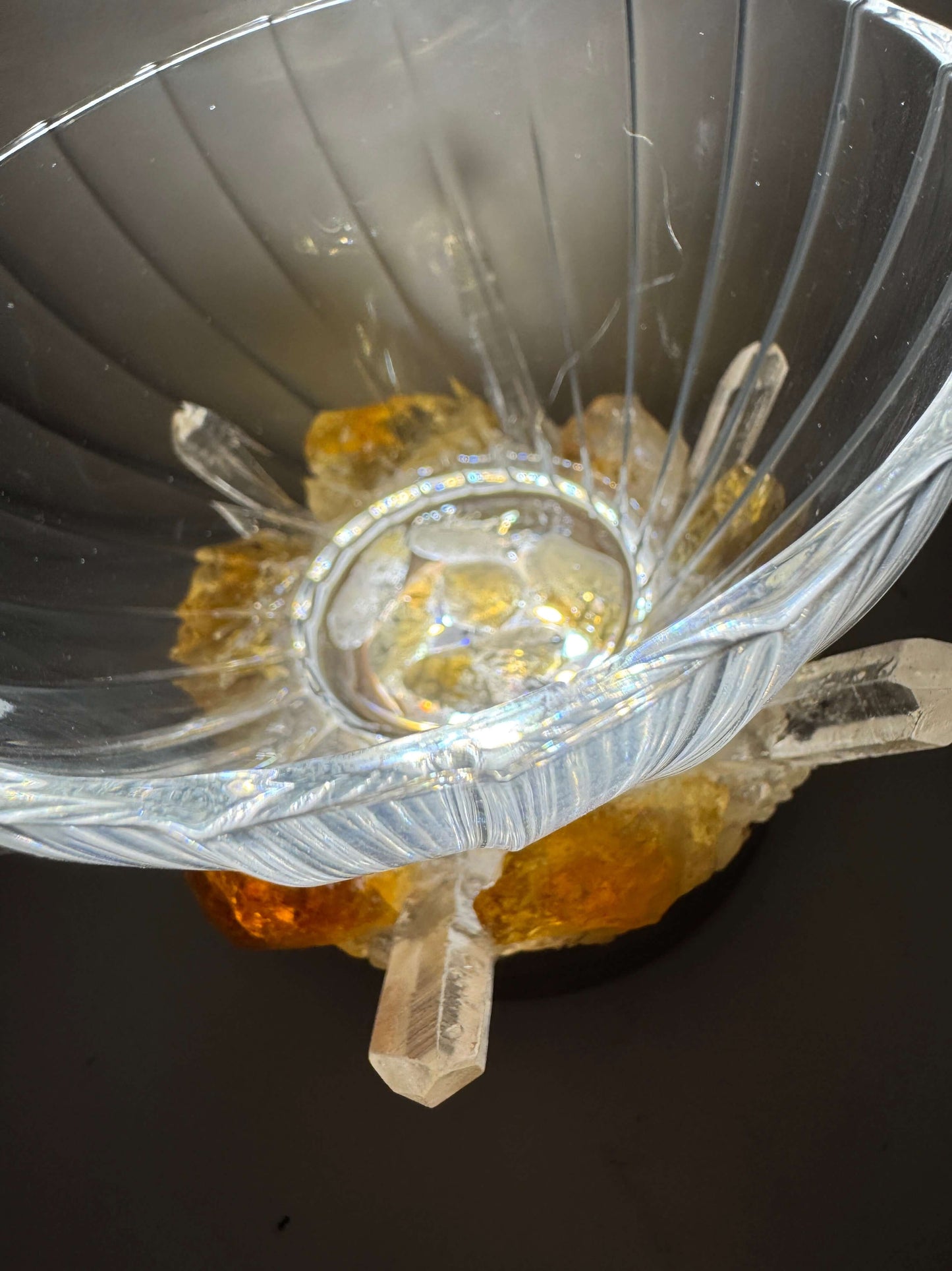 “Golden Glow” Crystal Bowl