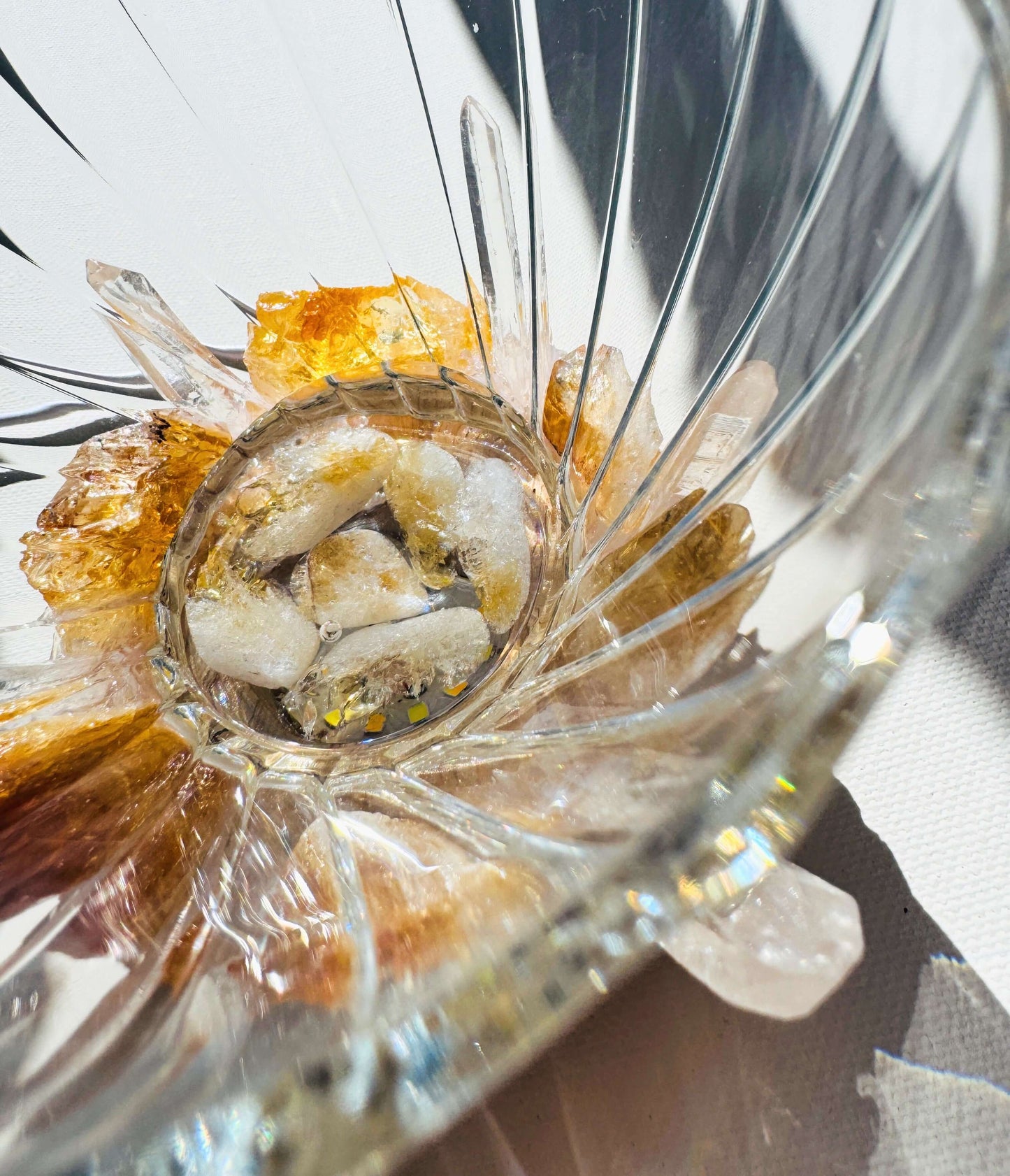 “Golden Glow” Crystal Bowl