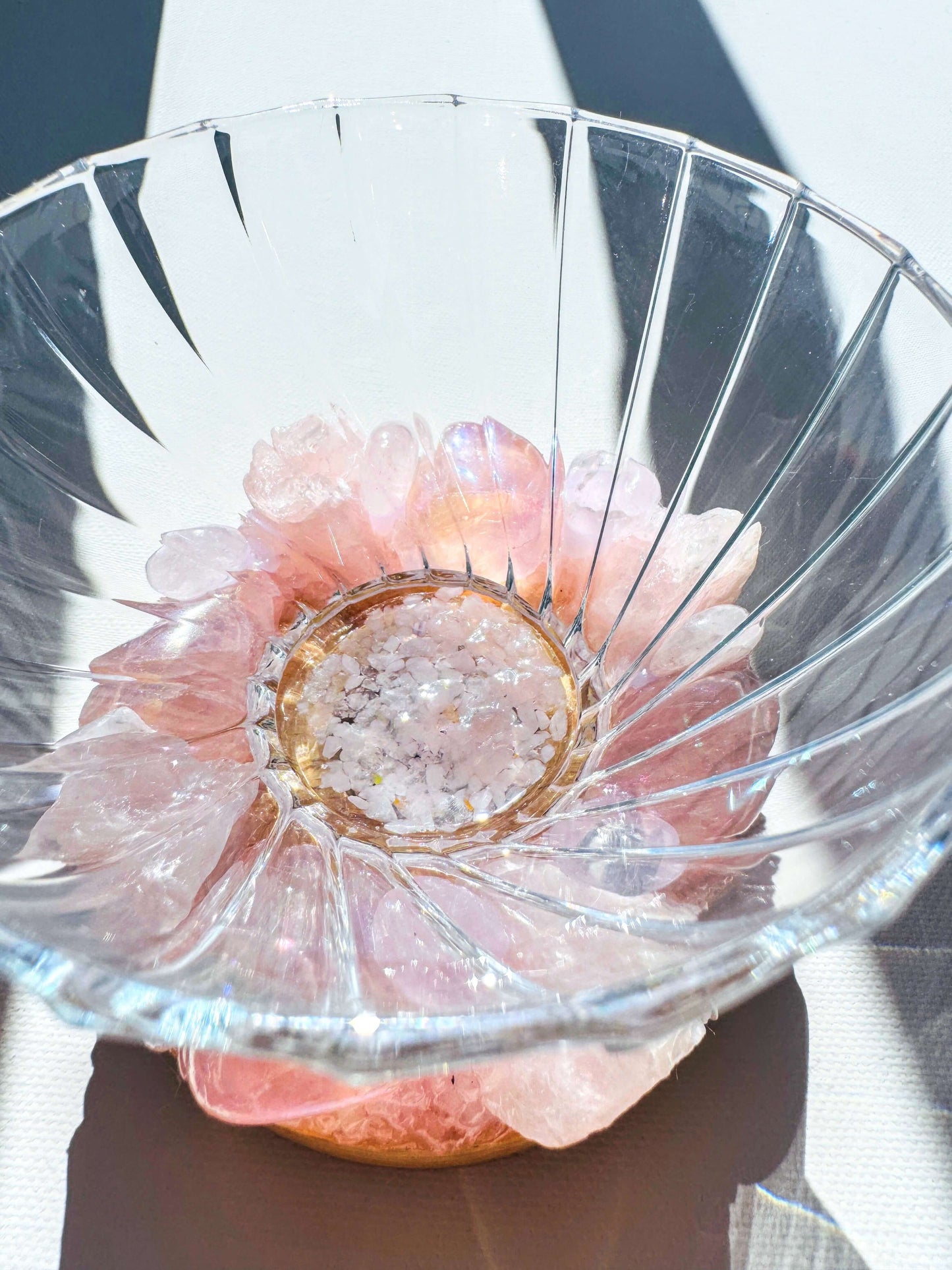 Rose Aura Crystal Bowl
