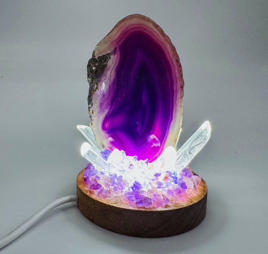 Purple Agate Cluster Lamp /SM