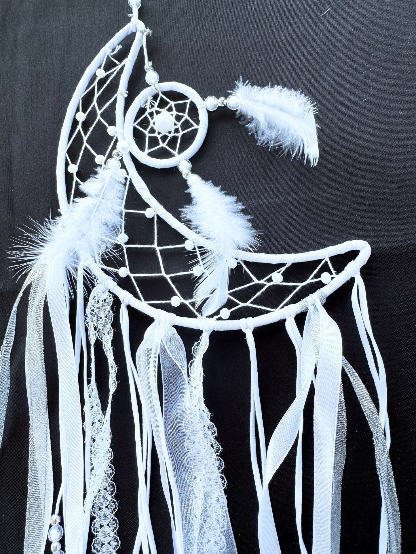 White Crescent Moon Dreamcatcher