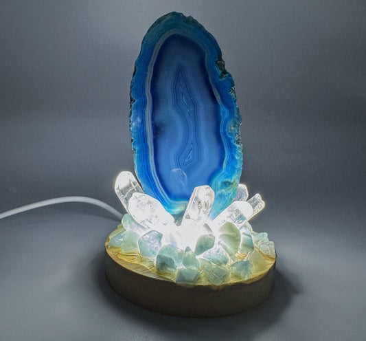 Blue Agate Cluster Lamp /SM