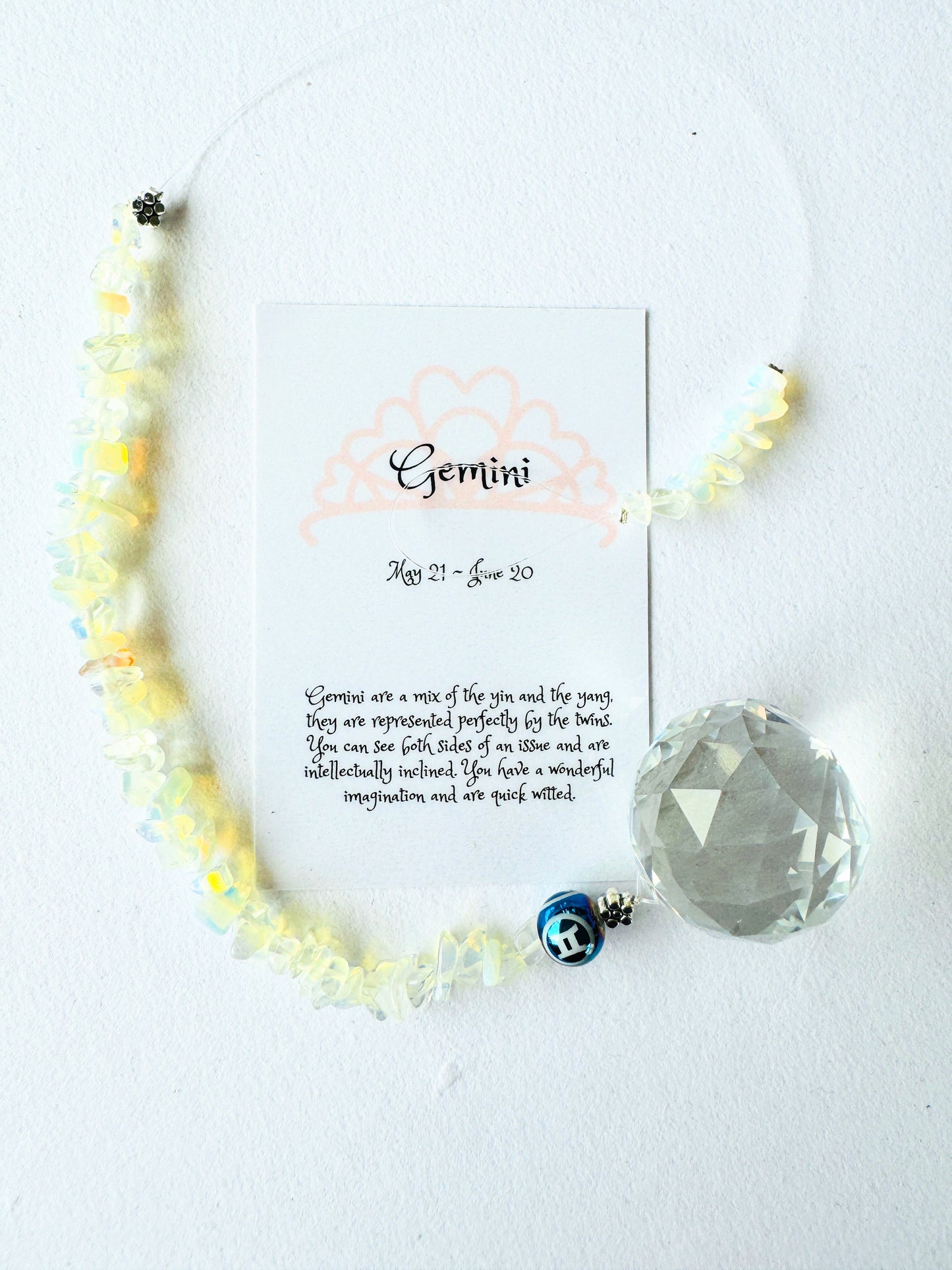 Zodiac Sun Catcher With Zodiac Bead.