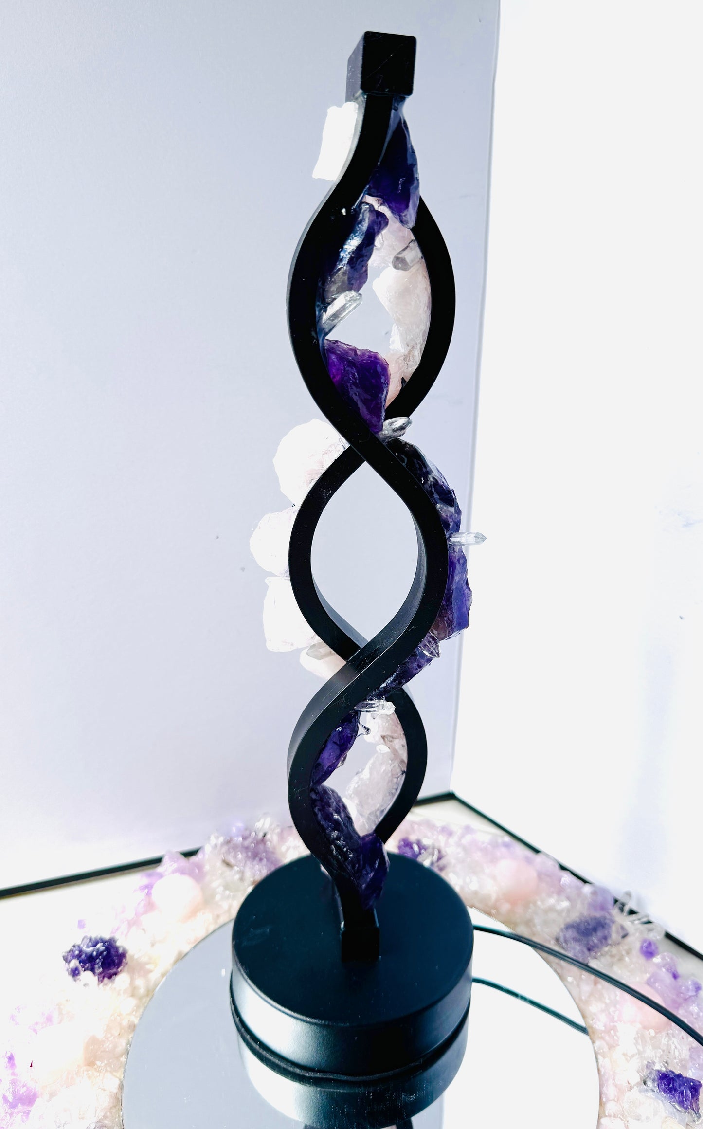Crystal Lamp Amethyst Rose Twist
