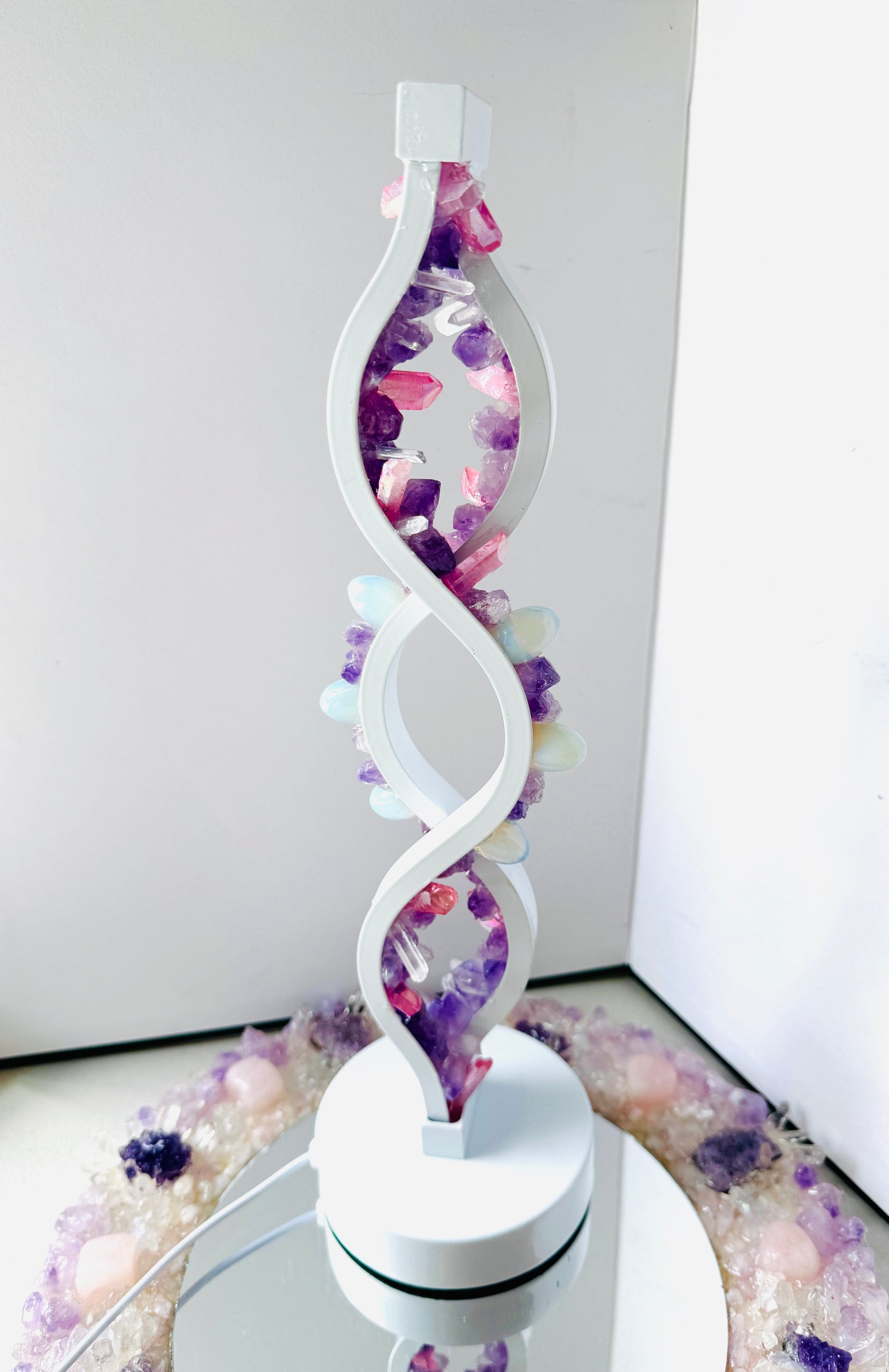 Crystal Twist Lamp “opal Aura”