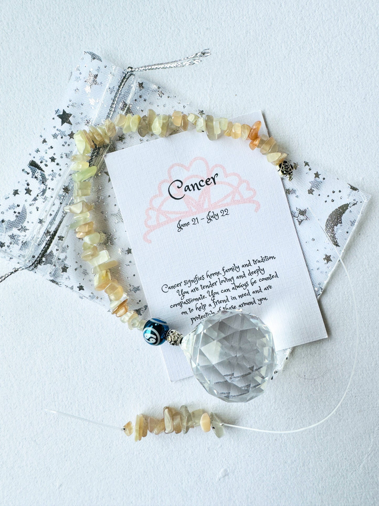 Zodiac Sun Catcher With Zodiac Bead.