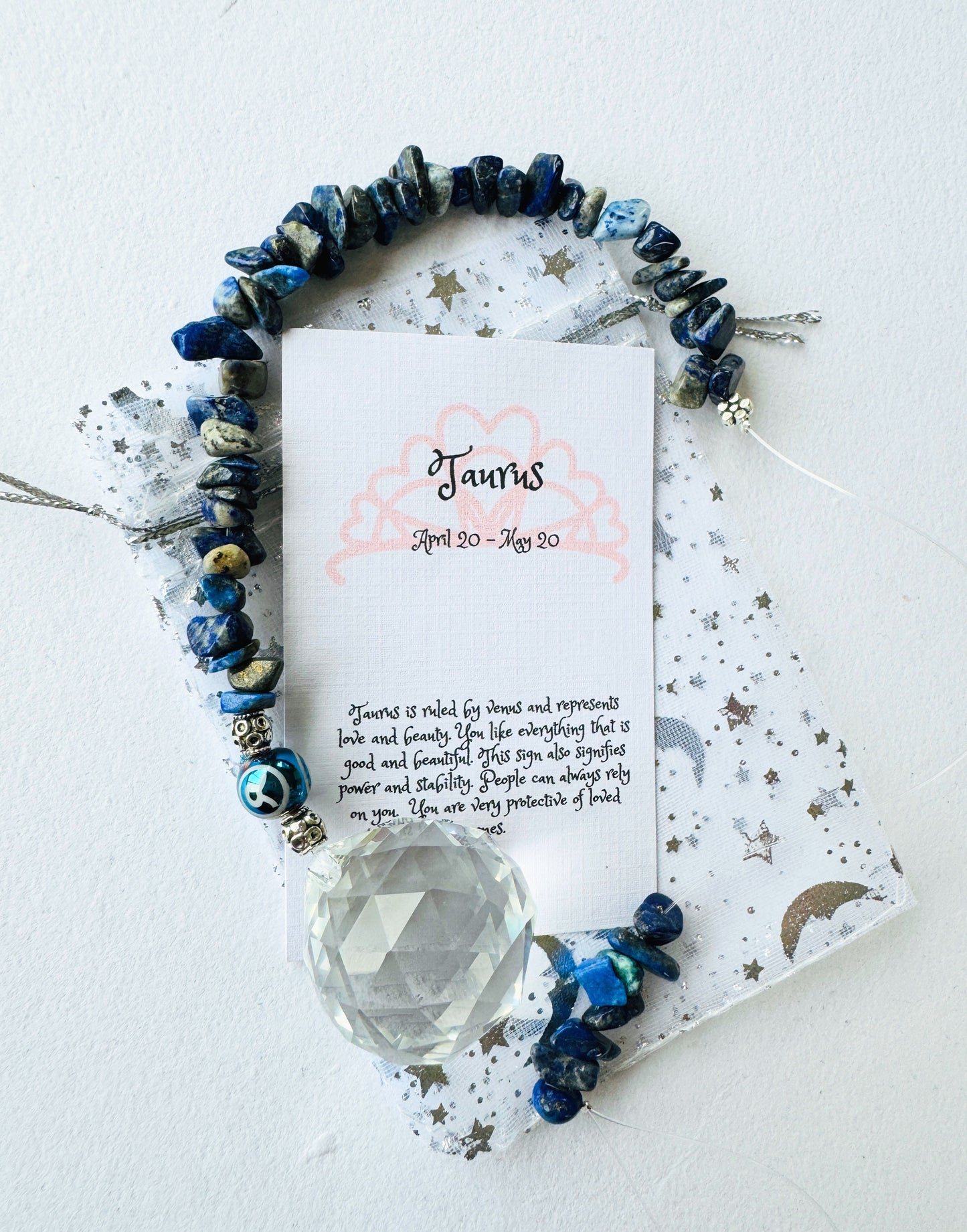 Zodiac Sun Catcher With Zodiac Bead.